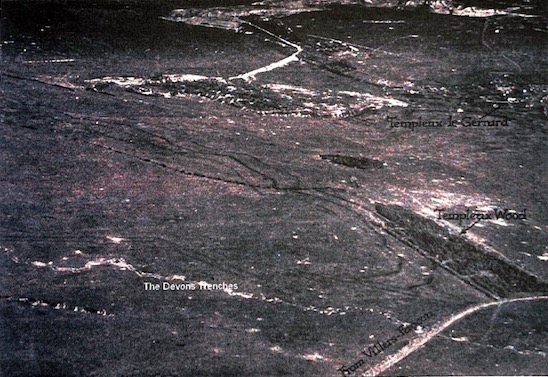 The trenches held by the Devon Yeomanry on 16th September prior to the attack on the Hindenburg Line