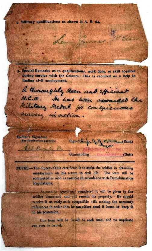 Bob's Discharge Papers β reverse