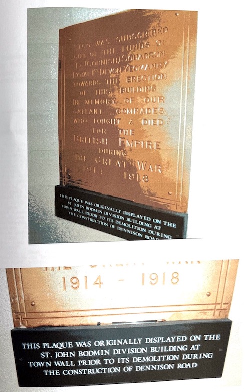The plaques now on display at the Bodmin St. John Ambulance Station
