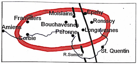 Map of the Peronne area