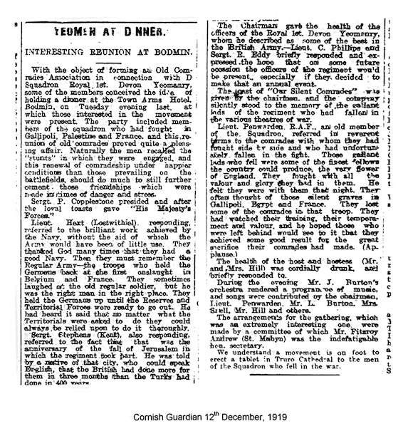 Press cuttings from the Cornish Guardian
