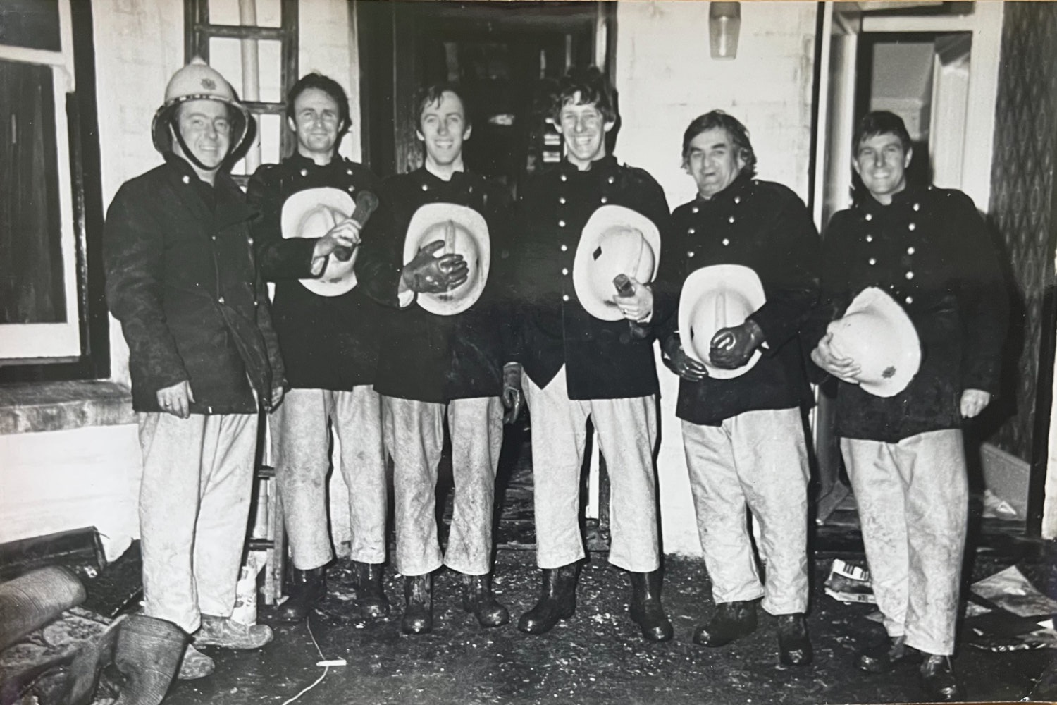 Bayview Terrace fire crew, Newquay, January 1982