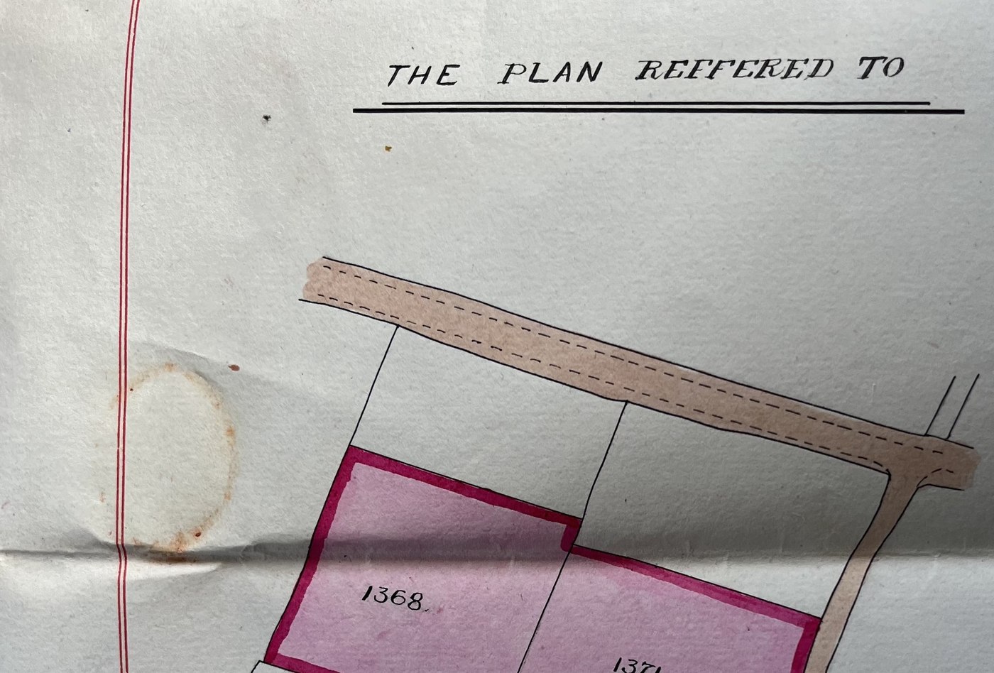 Plan of fields 1368 and 1371 at Turf Down, from the 1912 renewal lease