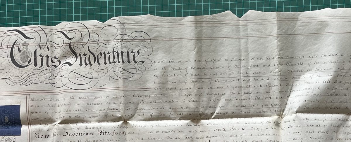 Legal deed of assignment, Francis Rennals to John Rennals, 1840