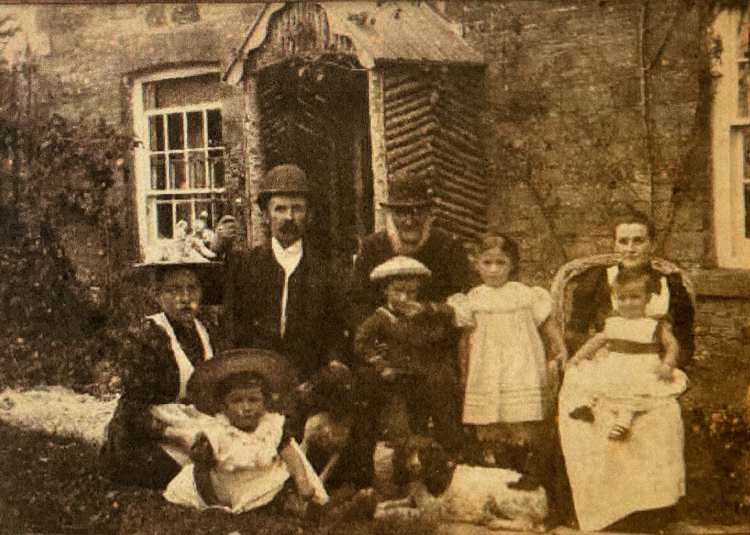 Renals Family sitting outside Poplars, circa 1894/5
