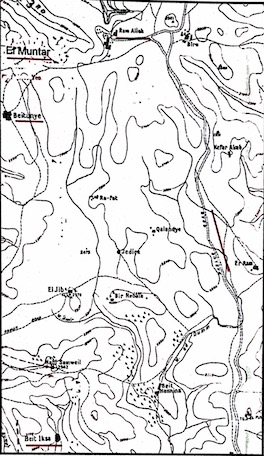 Larger scale map of the area north-west of Jerusalem, continued